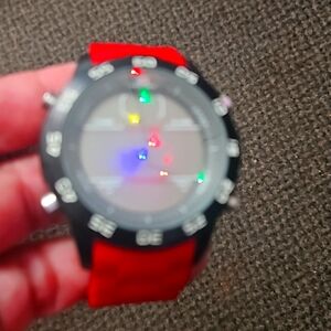 U.S. Polo Assn. Sport Men's US9218 Analog Watch With Red Rubber Band